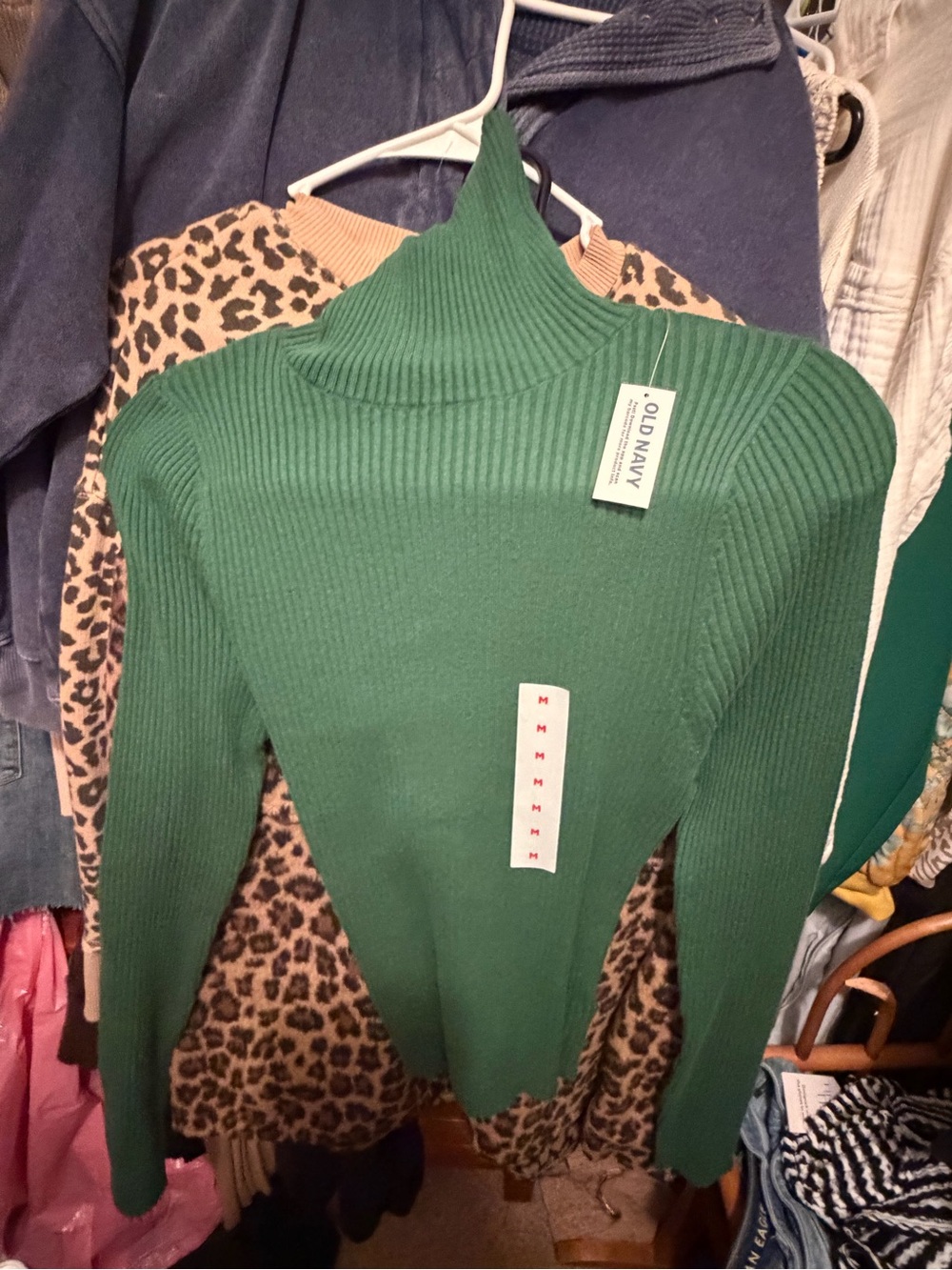 Old Navy Emerald Green Ribbed Turtleneck Sweater